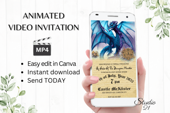 Bring Your Campaign to Life with Animated D&D Game Invitation GA100
