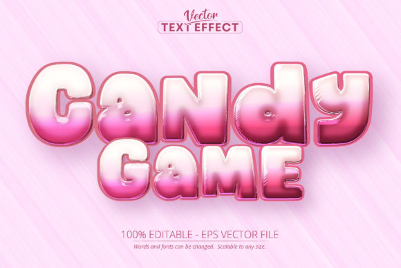Cartoon Text Effect, Editable Candy Game: A Creative Asset for Designers