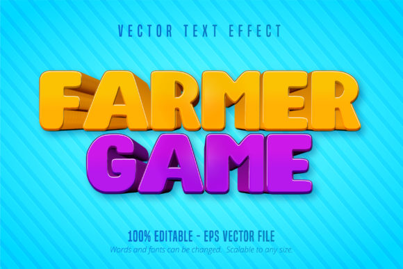 Farmer Game Text: A Cartoon Text Effect for Playful Branding