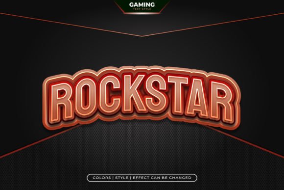 Red Rock Star Text Effect: Bold Game-Style Typography