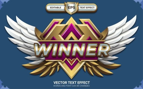 Winner Game Badge with Text Effect: Instant Impact for Designers